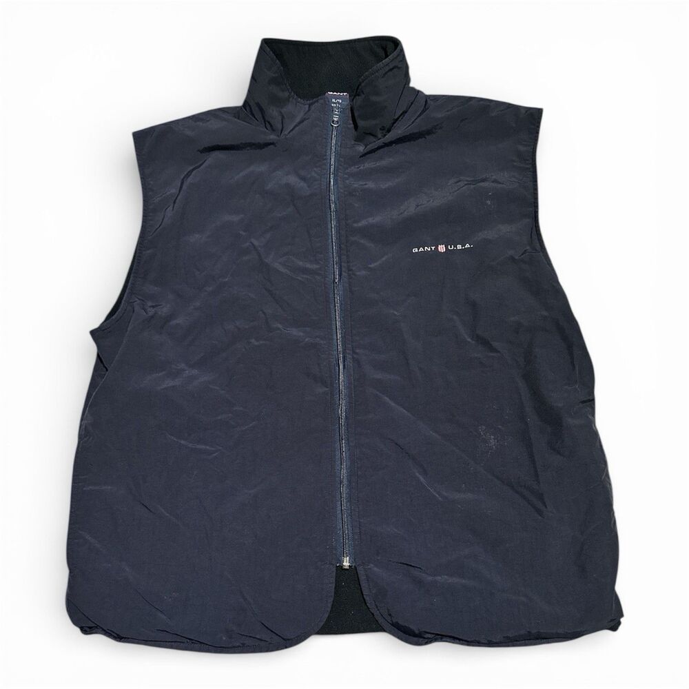 Gant USA Force-8 Jacket Vest All Weather Sailing Equipment Mens XL Blue Lined